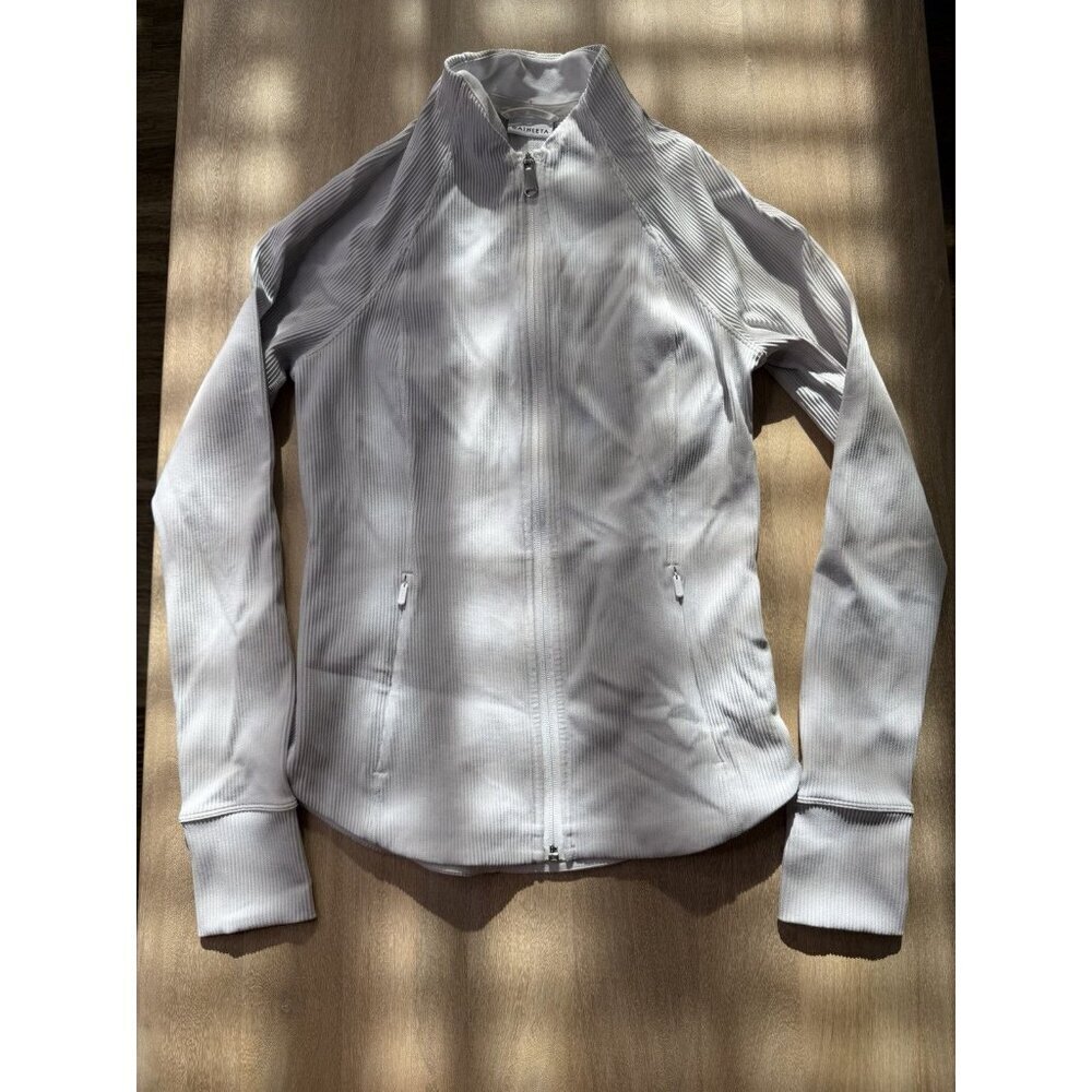 Athleta Salutation Ribbed Jacket III White Size Small *Stained* - Picture 2 of 7